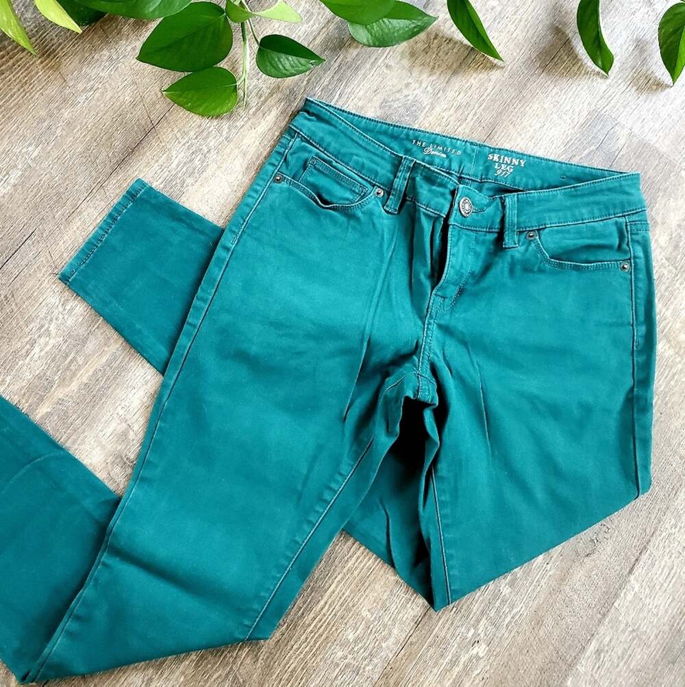 THE LIMITED 917 Skinny Leg Jeans Dark Green sz. 6R